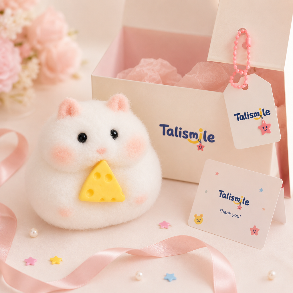 Fuzzy Hamster Cheese Squishy – Soft Slow-Rise Stress Relief Toy