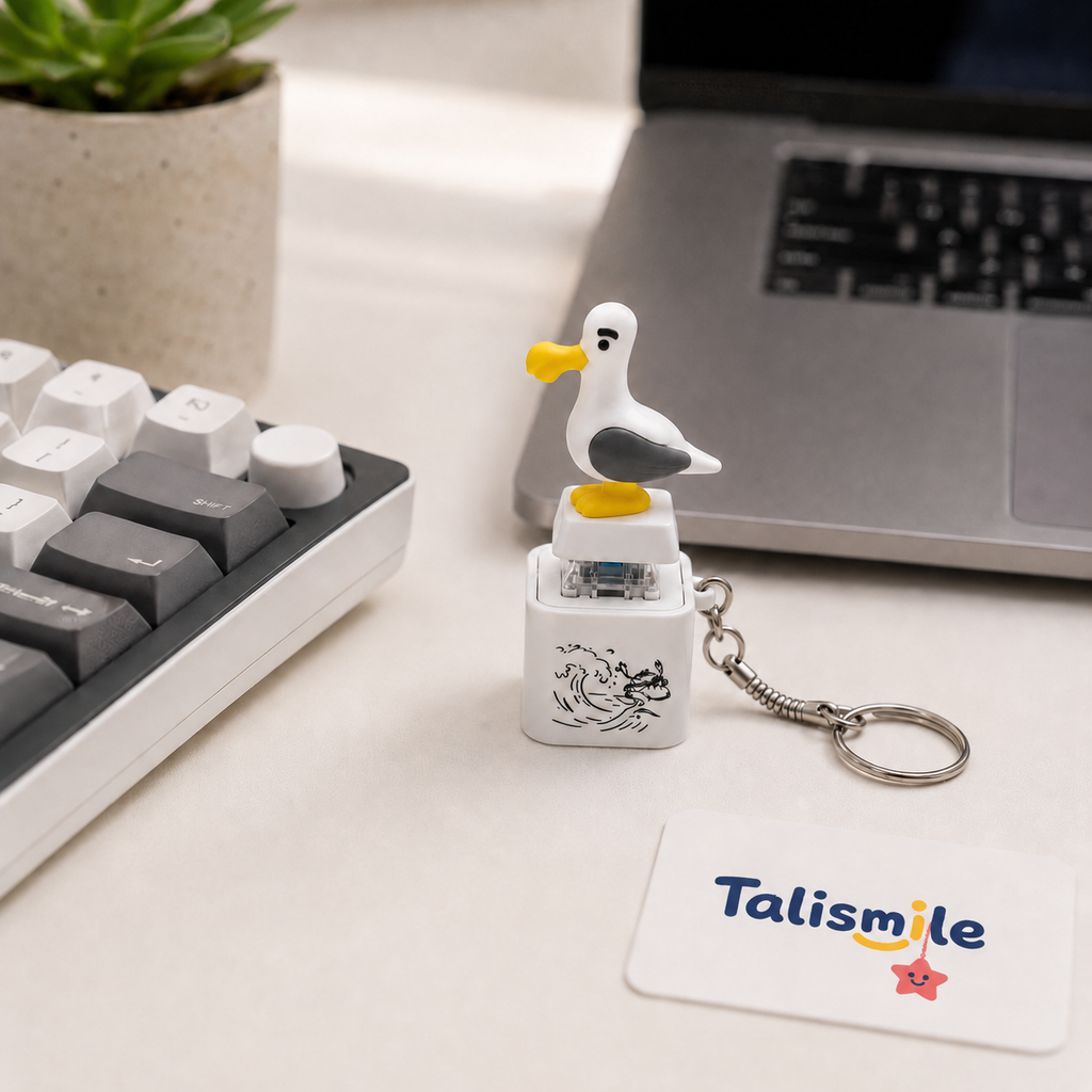 Silly Seagull Clicker Keychain – Light-Up Sound Stress Relief Toy