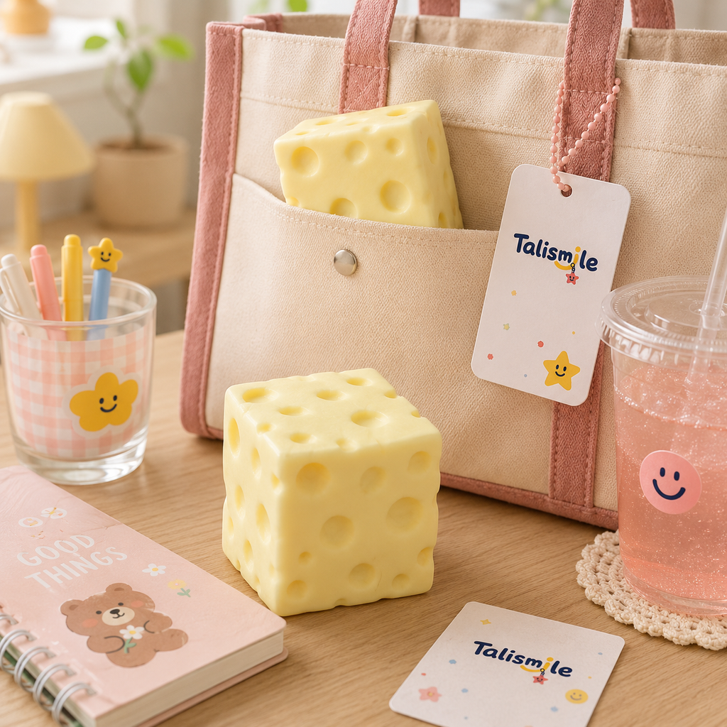 Satisfying Cheese Cube Squishy – Soft Slow-Rise Stress Relief Toy