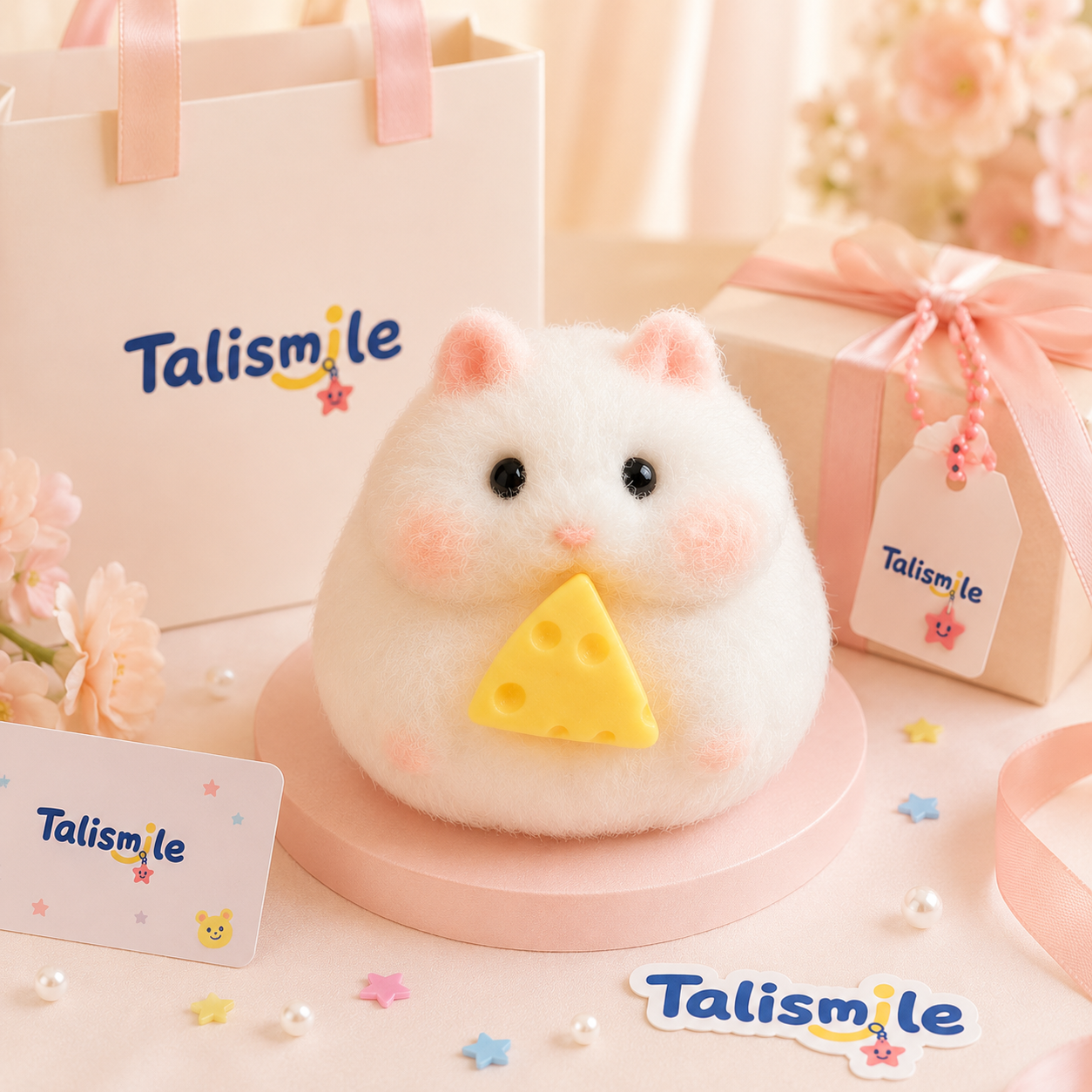 Fuzzy Hamster Cheese Squishy – Soft Slow-Rise Stress Relief Toy
