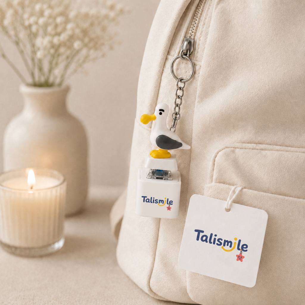 Silly Seagull Clicker Keychain – Light-Up Sound Stress Relief Toy