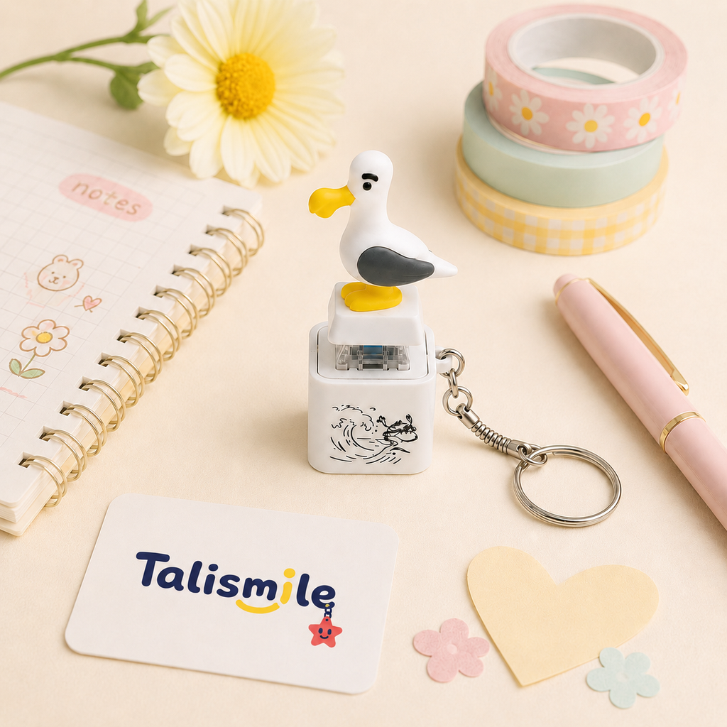 Silly Seagull Clicker Keychain – Light-Up Sound Stress Relief Toy