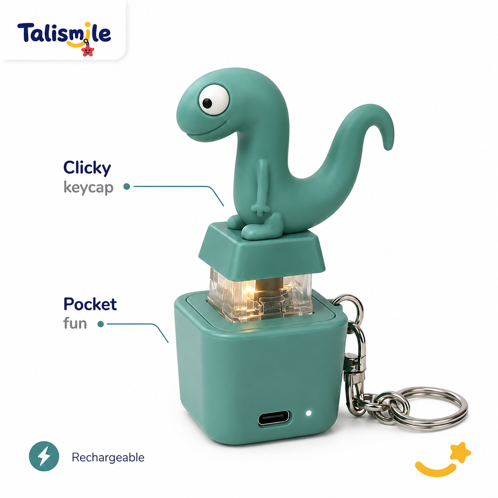 Weird Lizard Clicker Keychain – Light & Sound Toy