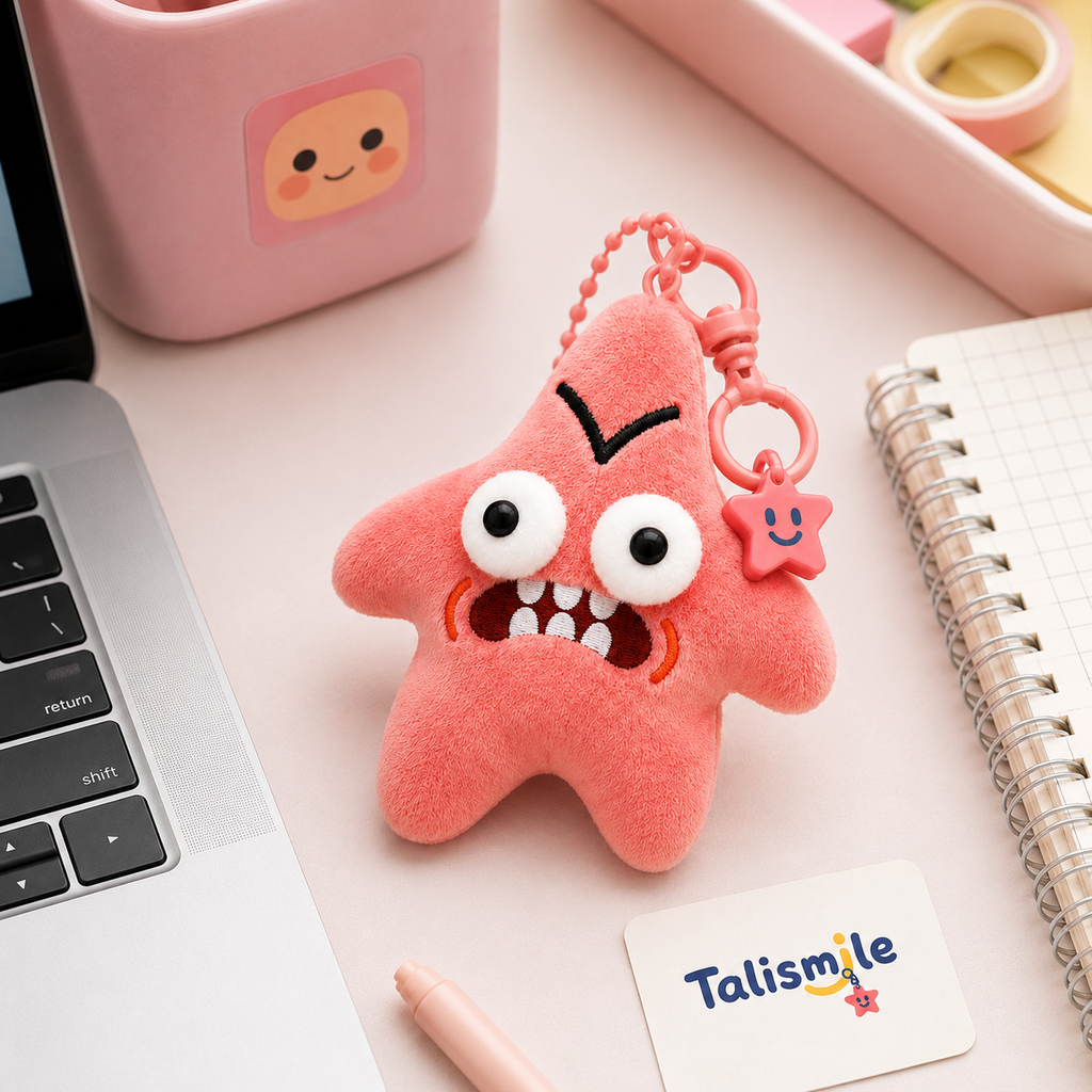 Angry Starfish Clicker Keychain –  Sound Stress Relief Toy