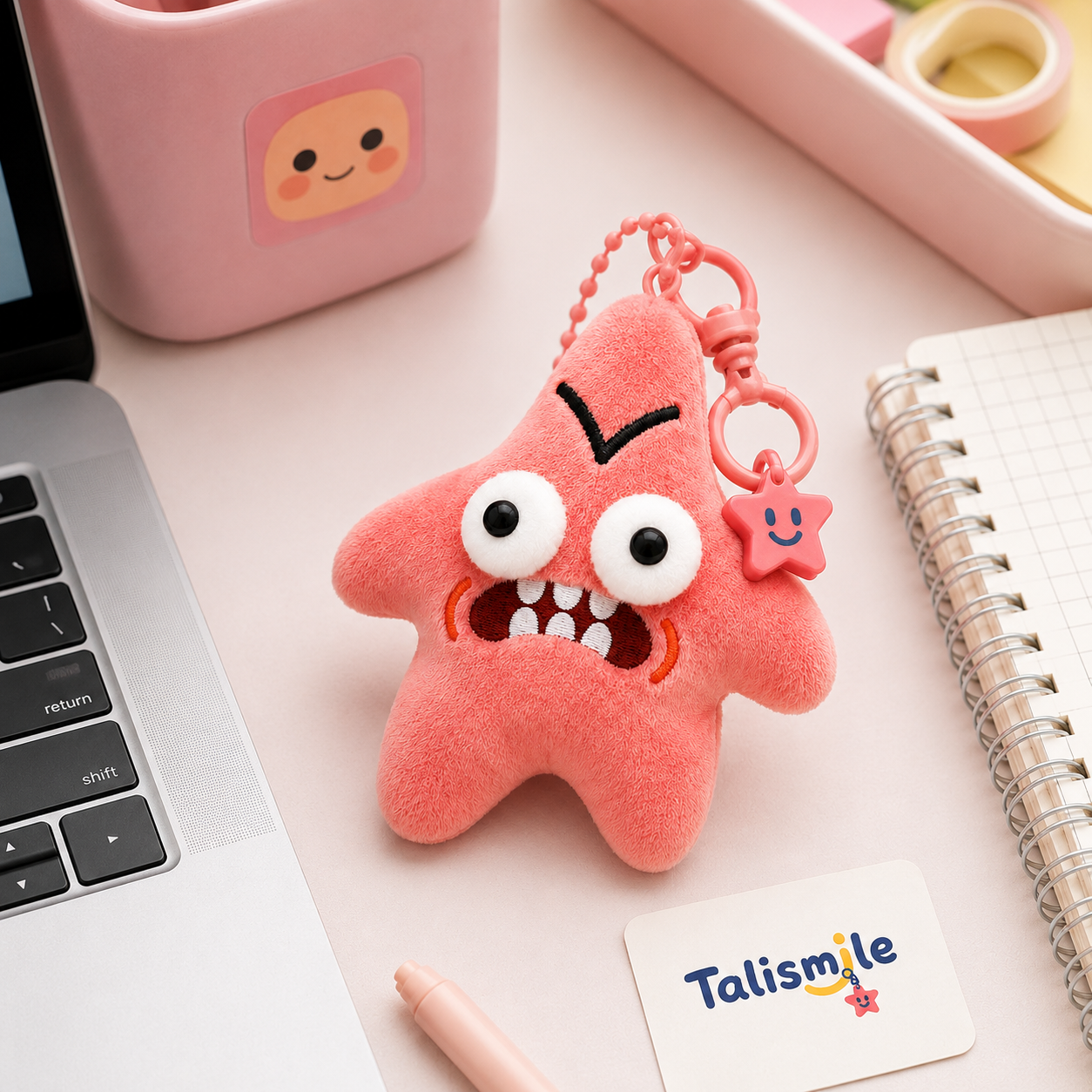 Angry Starfish Clicker Keychain –  Sound Stress Relief Toy