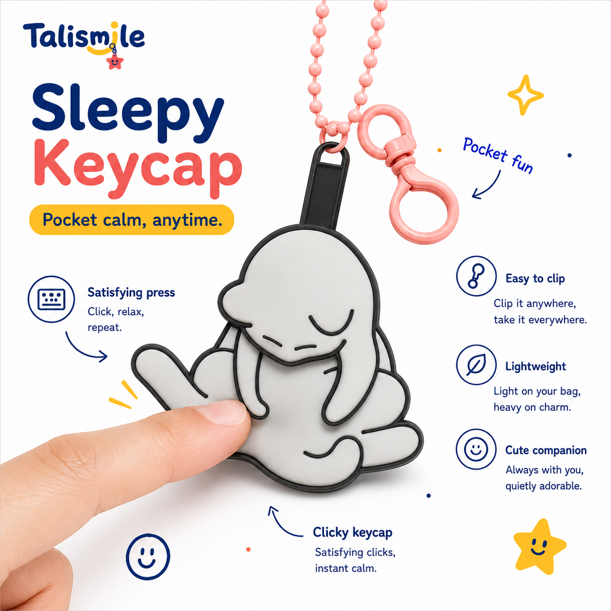 Rotating Pull-Play Cat Keychain - Acrylic Bag Charmcat