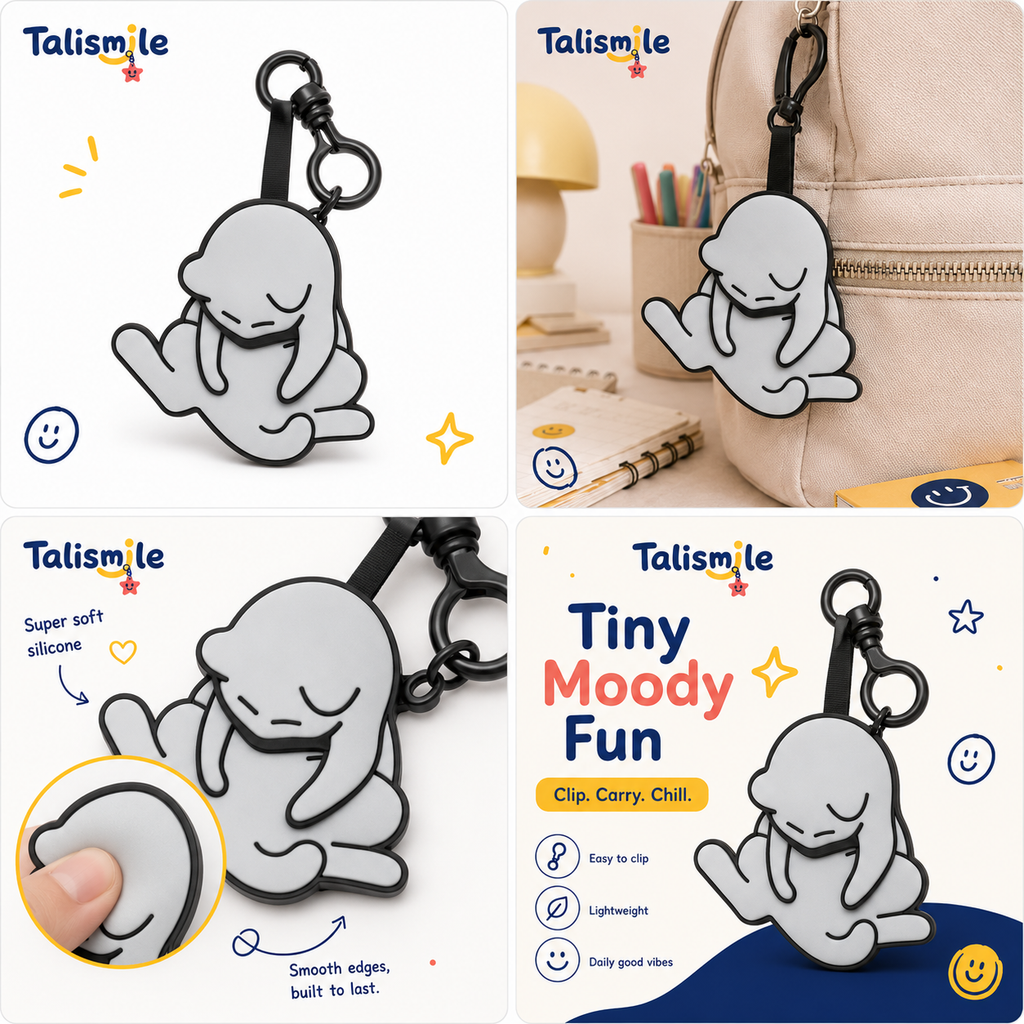 Rotating Pull-Play Cat Keychain - Acrylic Bag Charmcat