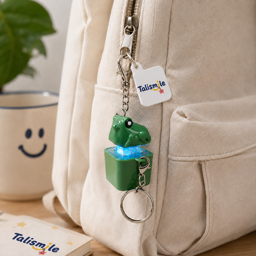Funny Green Frog Clicker Keychain – Light-Up Sound Fidget Toy