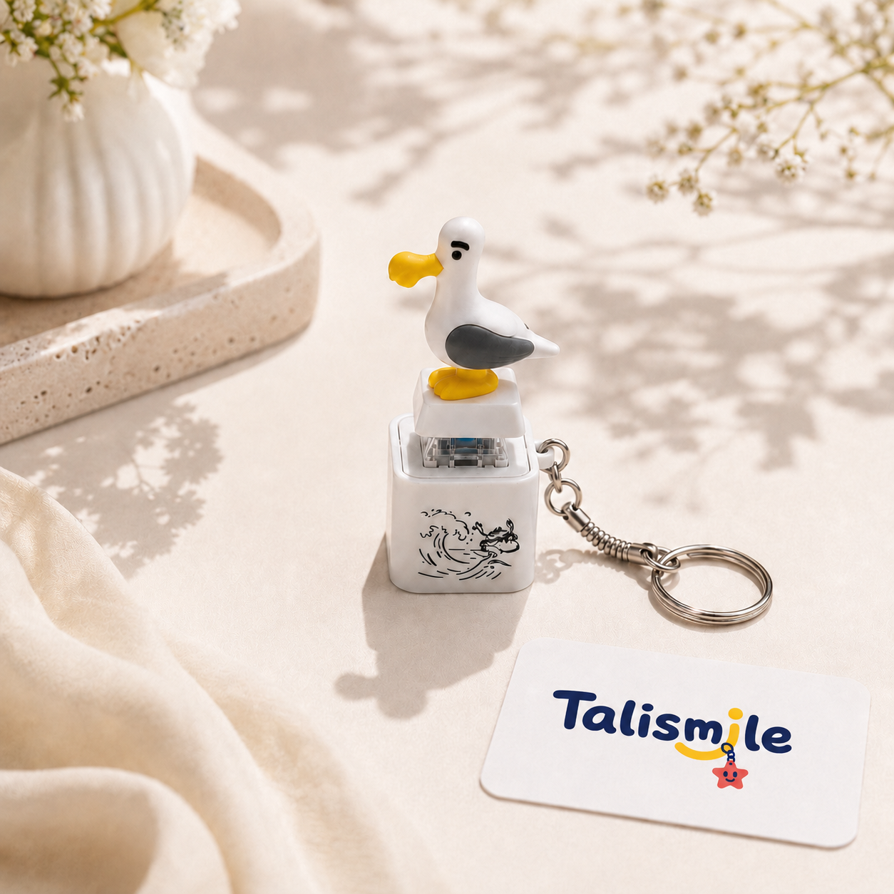 Silly Seagull Clicker Keychain – Light-Up Sound Stress Relief Toy