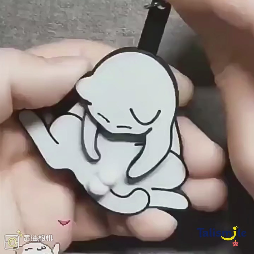 Rotating Pull-Play Cat Keychain - Acrylic Bag Charmcat