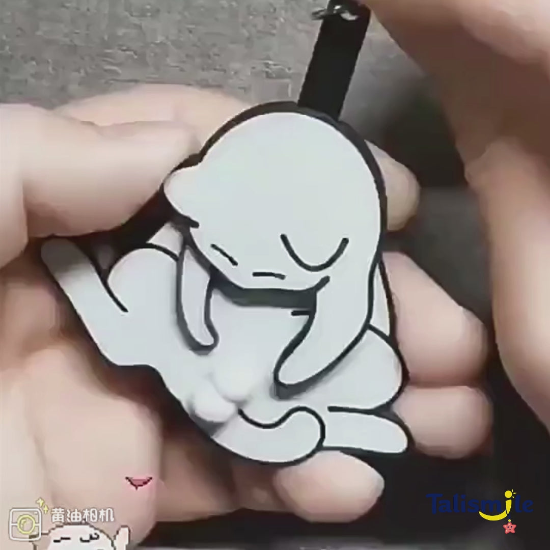 Rotating Pull-Play Cat Keychain - Acrylic Bag Charmcat