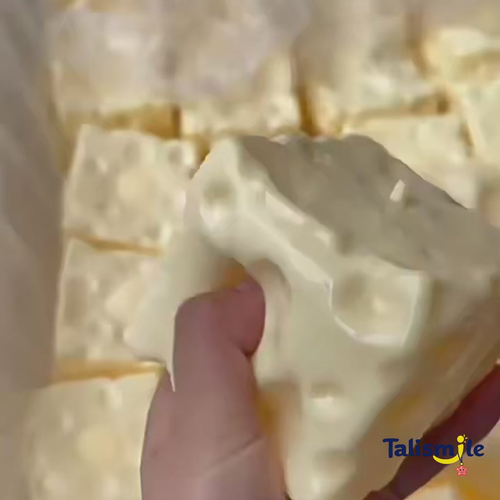 Satisfying Cheese Cube Squishy – Soft Slow-Rise Stress Relief Toy
